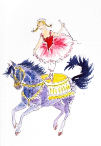 Circus pony and ballerina