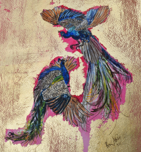 Dancing peacocks