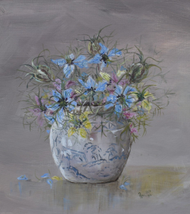 Nigella in an old Chinese ginger jar