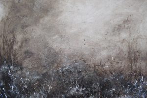 First dusting of snow in the forest clearing